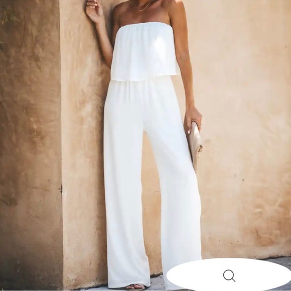 Vici Pants - New Vici Crystal Clear white supreme Jumpsuit